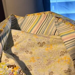 Thomas Dean Yellow and Blue Floral Quilt